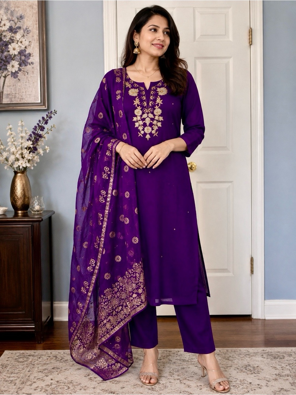 Womens 3 piece kurta set